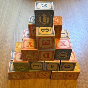 Uncle Goose Classic Colorful Alphabet and Number Blocks Set